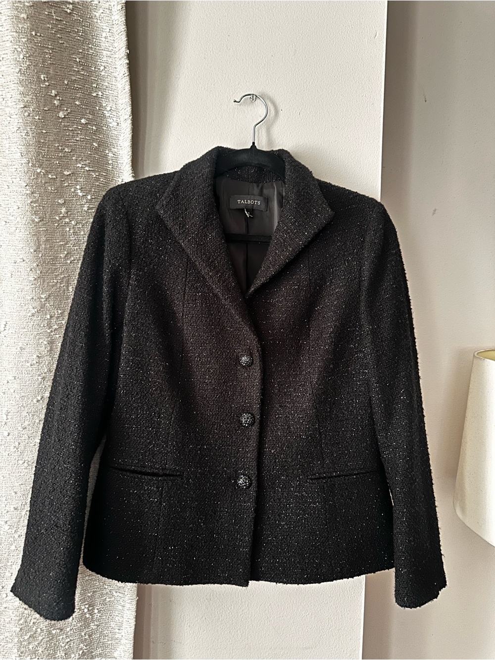 Talbots Black  Bouclé Blazer Sz 4